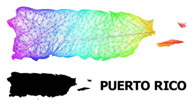 Spektrum Gradyanlı Porto Riko Haritası