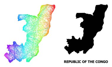 Gökkuşağı Renkli Gradyan ile Kongo Cumhuriyeti Ağ Haritası