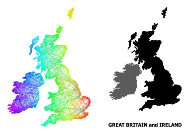 Tayfsal Gradyan ile Büyük Britanya ve İrlanda 'nın Doğrusal Haritası