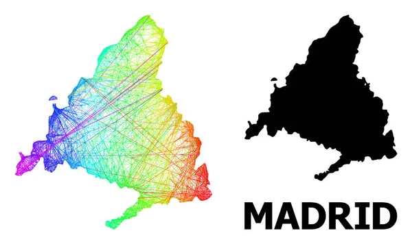 Mappa lineare della provincia di Madrid con gradiente di spettro — Vettoriale Stock