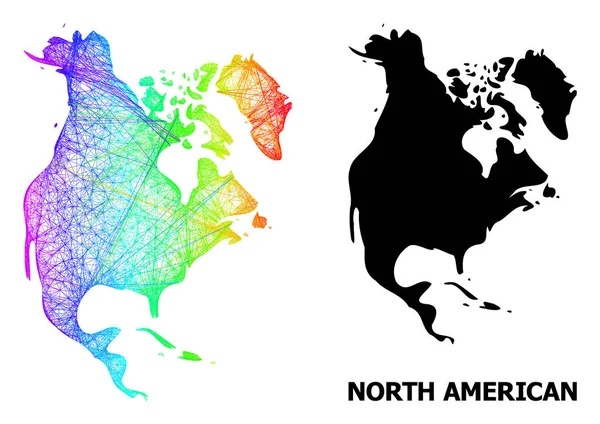 Linear Map of North America with Spectral Gradient — стоковий вектор