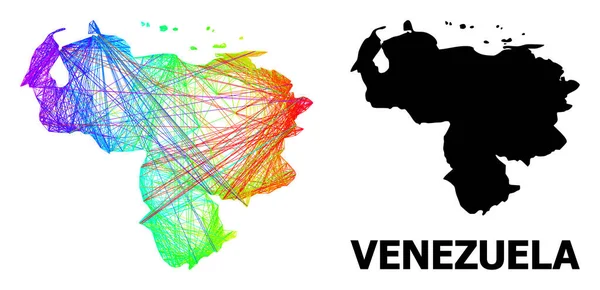 Network Map of Venezuela with Spectrum Gradient — Stock Vector