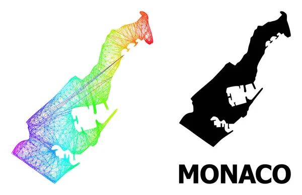 Линейная карта Монако с градиентом спектра — стоковый вектор