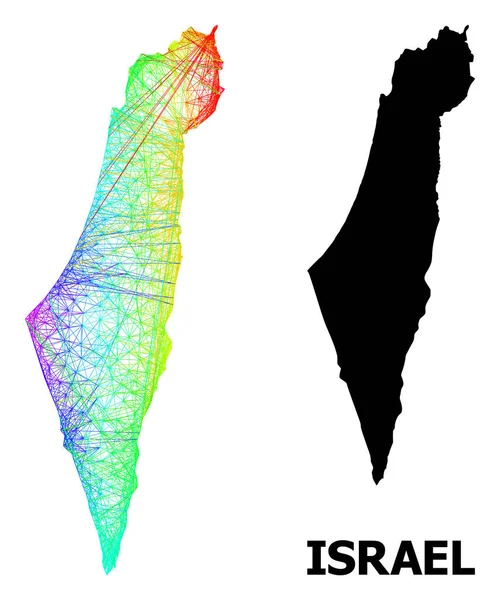 Mapa neto de Israel con gradiente espectral — Vector de stock