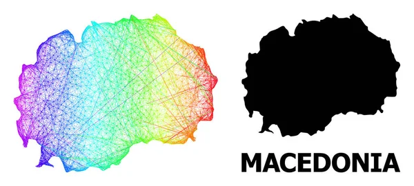 Schraffierte Landkarte Mazedoniens mit spektralem Verlauf — Stockvektor