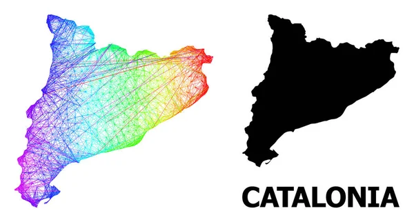 Mapa de la red de Cataluña con gradiente espectral — Archivo Imágenes Vectoriales