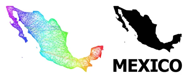 Nettokarte von Mexiko mit spektralem Gefälle — Stockvektor