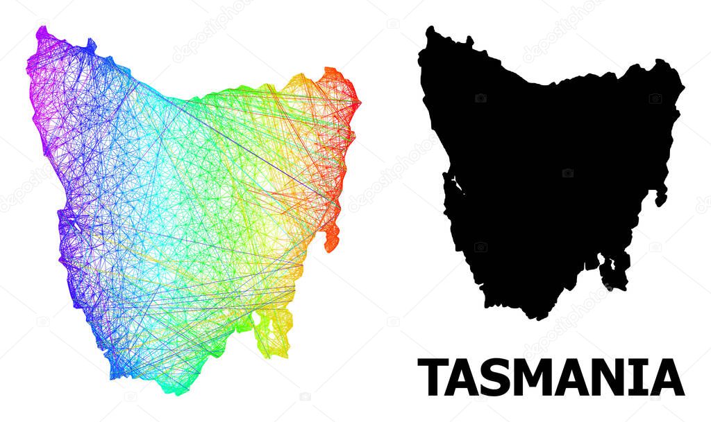 Net Map of Tasmania Island with Spectrum Gradient