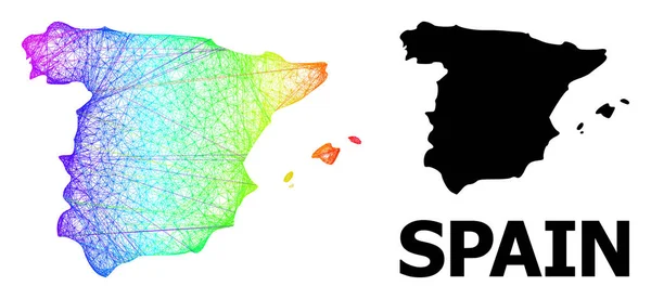 Mapa eclosionado de España con Gradiente Espectral — Vector de stock