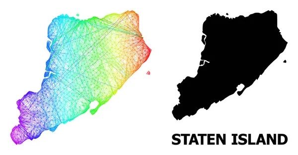 Mapa eclosionado de Staten Island con gradiente de espectro — Vector de stock
