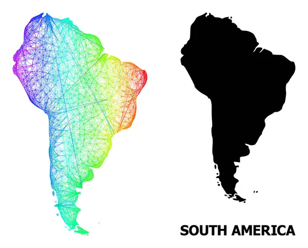 Mapa lineal de América del Sur con gradiente de espectro — Archivo Imágenes Vectoriales