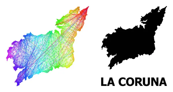 Mapa neto de la provincia de La Coruña con gradiente espectral — Vector de stock