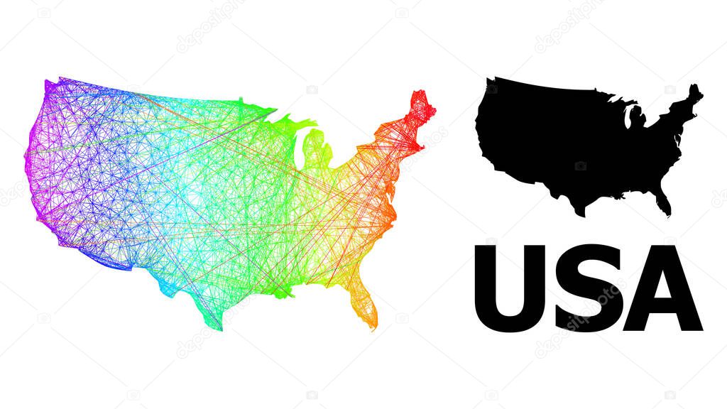 Linear Map of USA with Spectral Gradient