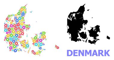 Danimarka 'nın Çok Renkli Tekerleklerin Mühendislik Kompozisyon Haritası