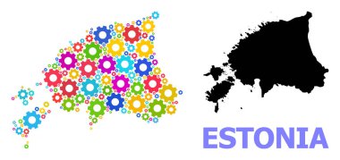 Estonya Servis Kompozisyon Haritası Çok Renkli Tekerlekler
