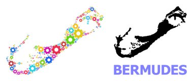 Renkli Vites Bermuda Adalarının Atölye Kompozisyon Haritası