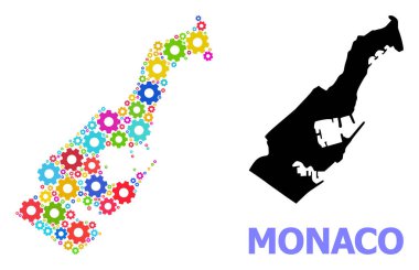 Parlak Dişli Tekerlekli Monako Atölye Kolajı Haritası