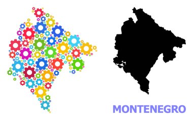 Karadağ 'ın Parlak Dişli Tekerlekli Atölye Kompozisyon Haritası