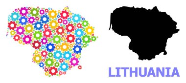 Renkli Vites Tekerleklerinin Litvanya Mühendislik Bileşimi Haritası