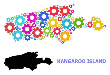 Parlak Tekerleklerin Kanguru Adası Atölye Kolajı Haritası