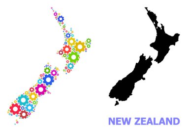 Renkli dişli Yeni Zelanda Servis Bileşimi Haritası