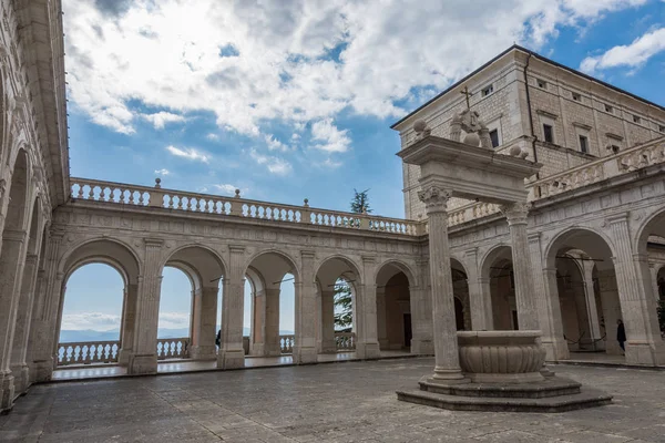 Abbazia Montecassino Cassino Lazio Italia Monasterio Benedictino Sitio Sulla Sommit — Foto de Stock