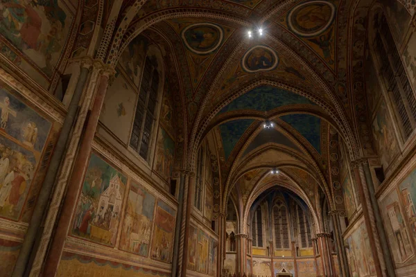 Asís Umbría Perugia Basilica San Francesco Chiesa Superiore Vista — Foto de Stock