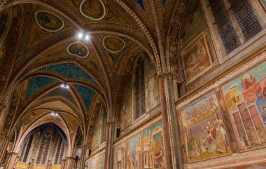Assisi, Umbria, Perugia, la Basilica di San Francesco. La Chiesa superiore. Vista 