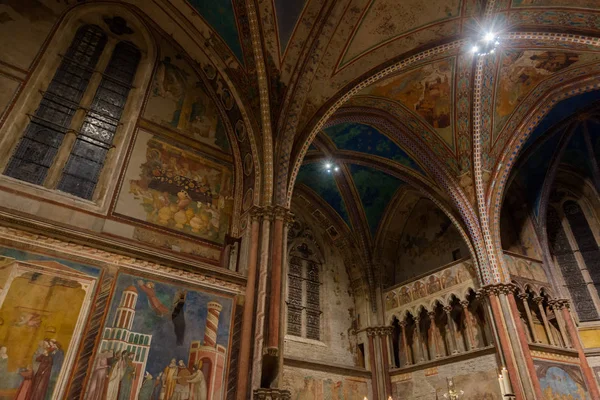 Asís Umbría Perugia Basilica San Francesco Chiesa Superiore Vista — Foto de Stock