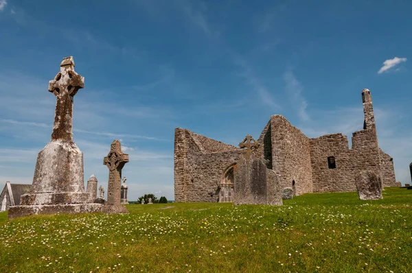 Rovine Monastiche Clonmacnoise Uno Dei Principali Centri Religiosi Culturali Europa — Fotografia de Stock