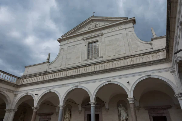 Abbazia Montecassino Cassino Lazio Talya Manastırı Benedettino Sito Sulla Sommit — Stok fotoğraf