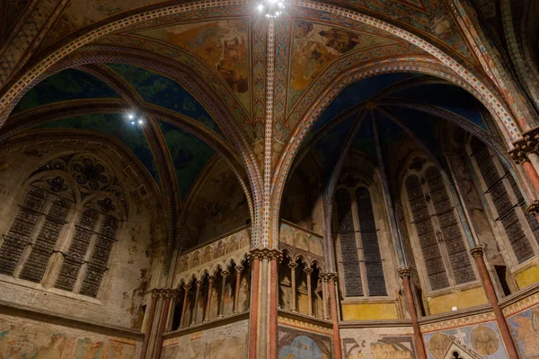 Asís Umbría Perugia Basilica San Francesco Vista — Foto de Stock