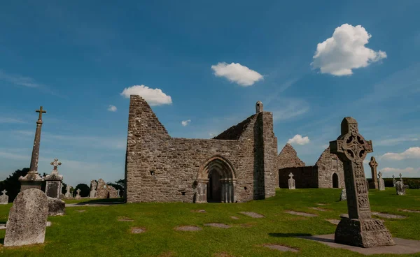 Rovine Monastiche Clonmacnoise Uno Los Principales Centros Religiosos Culturales Europa —  Fotos de Stock