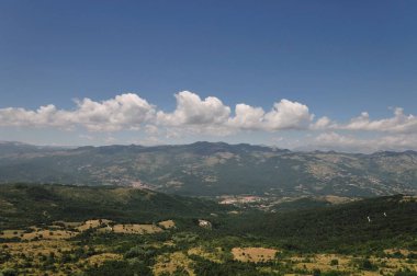 Molise peyzaj Capracotta görüldü, İtalyan kasabası 871 ısnia eyaletindeki sakinleri, Molise.