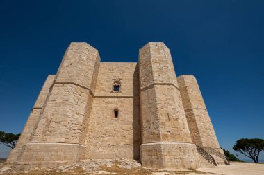 Andria, Puglia, Castel del Monte. Castel del Monte, Kutsal Roma İmparatoru 2. Frederick tarafından Puglia 'nın batısındaki Murge platosunda inşa edilen 13. yüzyıldan kalma bir kaledir..