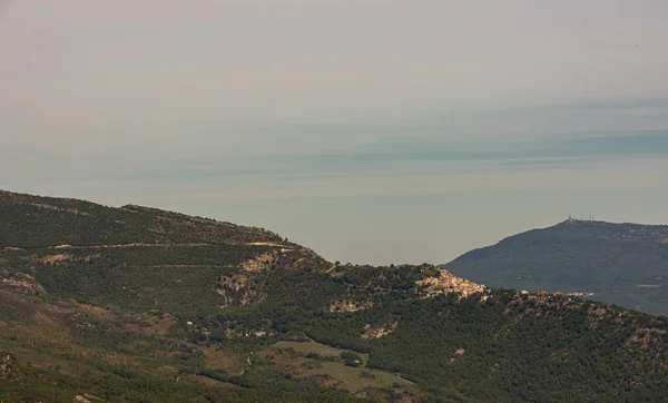 Det Abruzzo Spektakulär Sommar Utsikt Från Synvinkel Rio Verde Vattenfall — Stockfoto