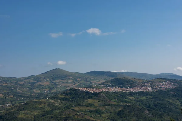 Agnone Isernia Molise Panorama Agnone Agnune Local Dialect Italian Town — Stock Photo, Image