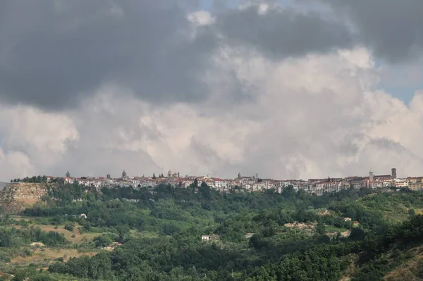 Agnone Isernia Molise Panorama Agnone Agnune Lokalem Dialekt Ist Eine — Stockfoto