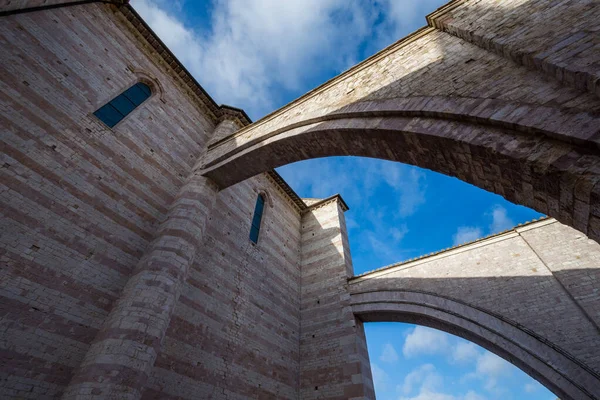 Asís Perugia Umbría Basílica Santa Chiara Importante Lugar Culto Centro — Foto de Stock