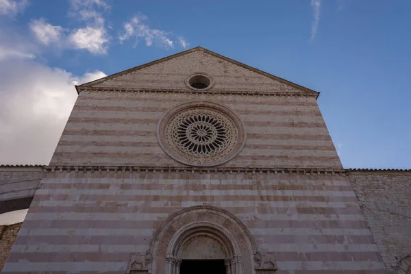 Assisi Perugia Umbria Bazilika Santa Chiara Významné Místo Uctívání Historickém — Stock fotografie