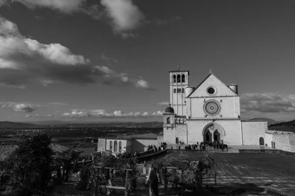 アッシジ ウンブリア ペルージャ サンフランシスコ大聖堂 上の教会 ビュー — ストック写真