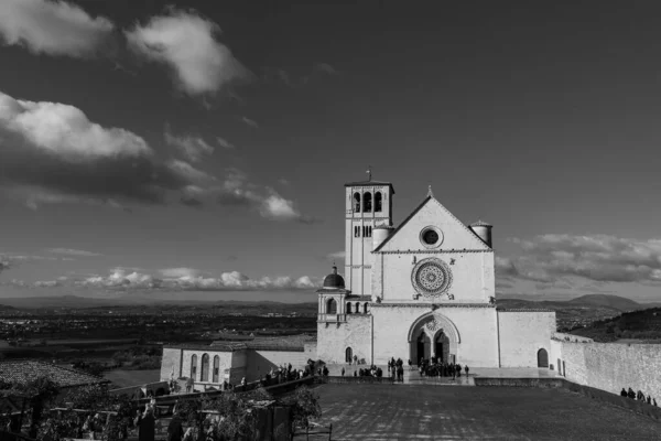 Asís Umbría Perugia Basílica San Francisco Iglesia Superior Vista Panorámica —  Fotos de Stock