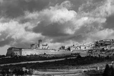 Assisi, Umbria, Perugia, San Francesco Bazilikası. Yukarı Kilise 'ye. Görünüm