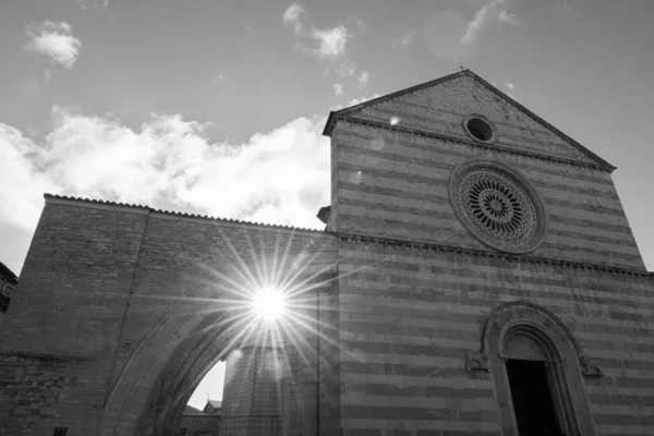 Assisi Perugia Umbria Bazilica Santa Chiara Important Lăcaș Cult Din — Fotografie, imagine de stoc