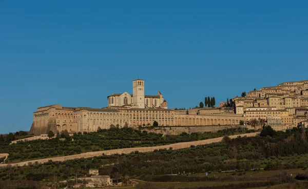 Asís Umbría Perugia Basílica San Francisco Iglesia Superior Vista Panorámica — Foto de Stock