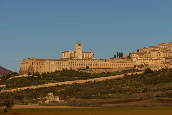Assisi Umbria Perugia San Francesco Bazilika Felső Egyház Nézet — Stock Fotó
