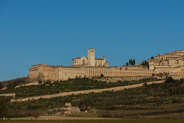 Asís Umbría Perugia Basílica San Francisco Iglesia Superior Vista Panorámica — Foto de Stock