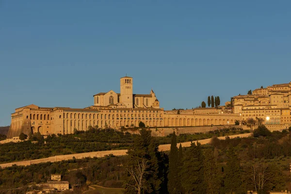 Assisi Umbria Perugia San Francesco Bazilika Felső Egyház Nézet — Stock Fotó