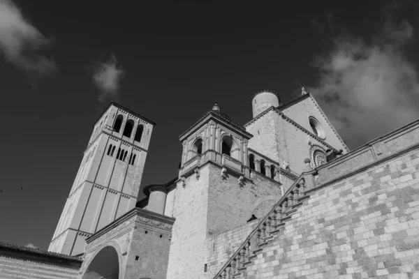 Assisi Umbria Perugia Basilica San Francesco Chiesa Superiore Vista — Foto Stock