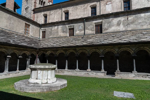 Aosta Italia Colegiata Santissimi Pietro Orso — Foto de Stock